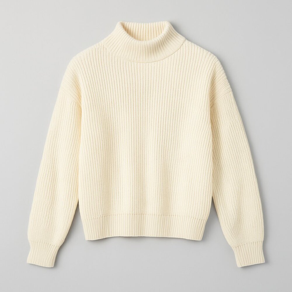 Vintage Carriage Court Cream Mock Neck Sweater M